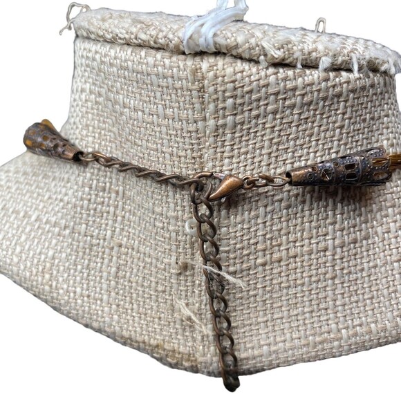 Vintage Seed Yellow Orange Multi Strand Necklace Lobster Clasp - Picture 3 of 5